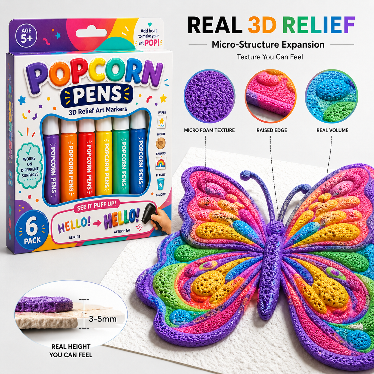 Save 50% by ordering todayไธจ๐คก๐i๐ฅ๐ฅ๐ก๐จ๐ฅยฎ 3D Relief Art Pen โ Turn Flat Drawings Into Touchable 3D Art