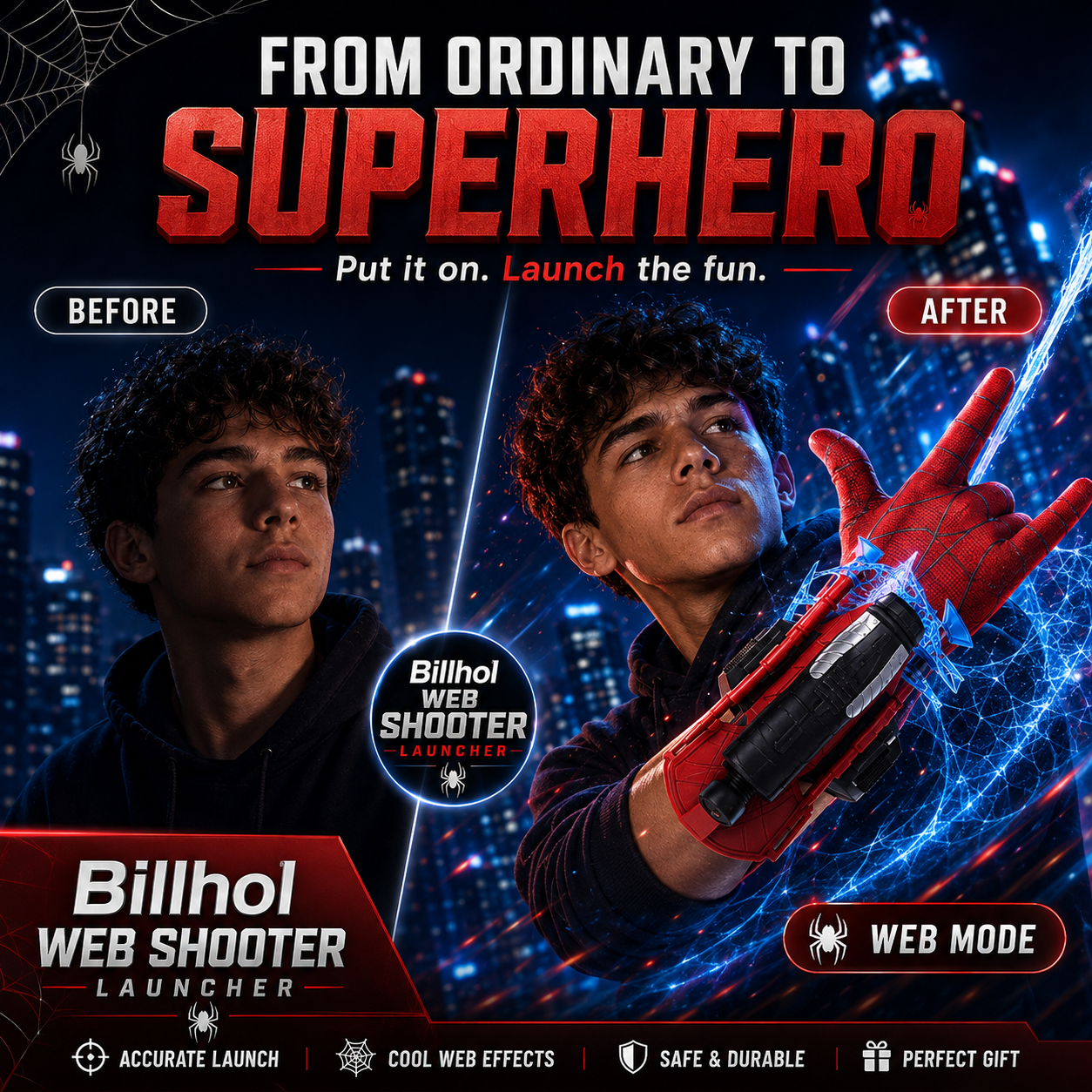 Billhol®🤡 Web Shooter Launcher – Premium Hero Action Collection